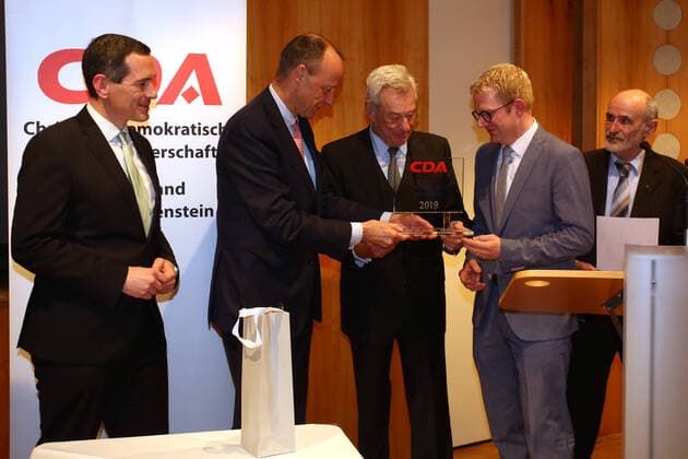 CDA award ceremony Roswith Oerter Prize to Heinrich Weiss Owner SMS Group on 10 02 2020 in Siegen Germany