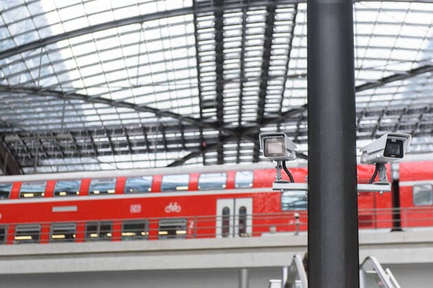 Feature Face Recognition Germany, Berlin 10 02 2020 The picture shows two cameras at Berlin Central Station Berlin Berlin Germany