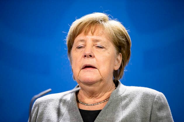 German Chancellor Angela Merkel during a press statement before a meeting with Hungarian Prime Minister Viktor Orban not in picture in the Chancellery in Berlin on 10 February 2020 Chancellor Merkel meets Viktor Orban in Berlin