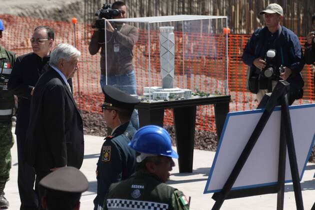 February 10, 2020: EUM20200210NAC07.JPG.CIUDAD DE MEXICO Presidency Presidencia-AMLO.- En el marco del Dia de las Fuerzas Armadas, el presidente de la Republica Mexicana, Andres Manuel Lopez Obrador, realiza un recorrido por los avances en las obras del Aeropuerto Felipe Ãngeles de Santa Lucia, lunes 10 de febrero de 2020. Foto: Agencia EL UNIVERSAL EVZ  - ZUMAu78_ 20200210_zaf_u78_007 Copyright: xCarlosxMejia ElxUniversalx