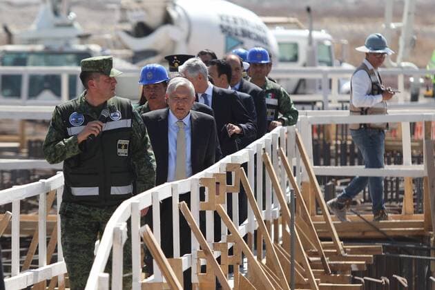 February 10, 2020: EUM20200210NAC08.JPG.CIUDAD DE MEXICO Presidency Presidencia-AMLO.- En el marco del Dia de las Fuerzas Armadas, el presidente de la Republica Mexicana, Andres Manuel Lopez Obrador, realiza un recorrido por los avances en las obras del Aeropuerto Felipe Ãngeles de Santa Lucia, lunes 10 de febrero de 2020. Foto: Agencia EL UNIVERSAL EVZ  - ZUMAu78_ 20200210_zaf_u78_009 Copyright: xCarlosxMejia ElxUniversalx