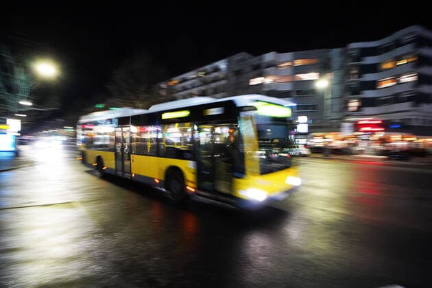 10 02 2020,Berlin,Germany,GER, BVG Bus in the evening, Kurfürstendamm,