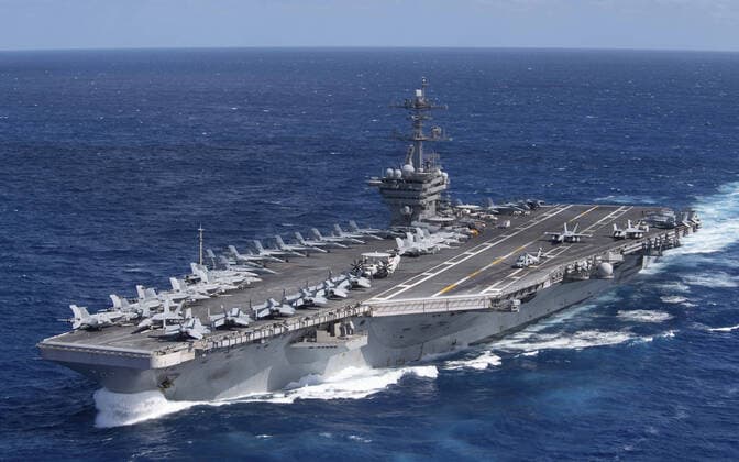 January 25, 2020, Uss Theodore Roosevelt, United States: The U.S. Navy Nimitz-class nuclear powered aircraft carrier USS Theodore Roosevelt transits the Pacific Ocean in January 25, 2020 in the Pacific Ocean. Uss Theodore Roosevelt United States - ZUMAp138 20200125_zaa_p138_004 Copyright: xKayliannaxGenier Planetpixx