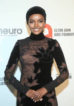 WEST HOLLYWOOD, CA - FEBRUARY 9: Halima Aden, at the Elton John 28th Annual Academy Awards Viewing Party at West Hollywood Park in California on February 9, 2020. Copyright: xFayexSadoux