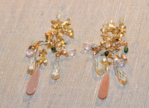 Earrings by Ole Lynggaard from the jewelry designer Charlotte Lynggaard, Bayrischer Hof Munich, Danish jewelry brand Ole Lynggaard Copenhagen