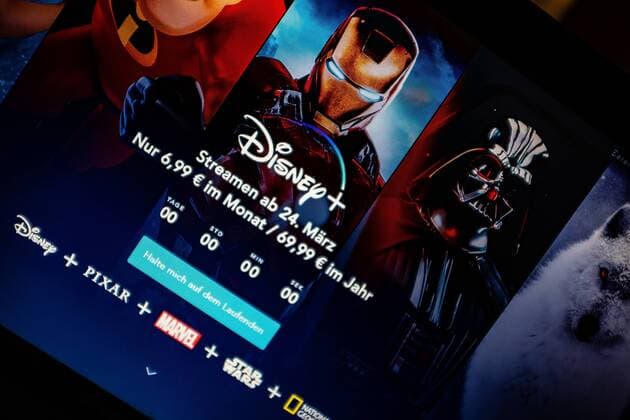 Photomontage new streaming service Disney Plus will soon start 12 02 2020 Disney Plus start screen on the Internet site https preview disneyplus com de with visible 0 Countdown 00 days 00 hours 00 minutes 00 seconds On a laptop Baden Württemberg Germany