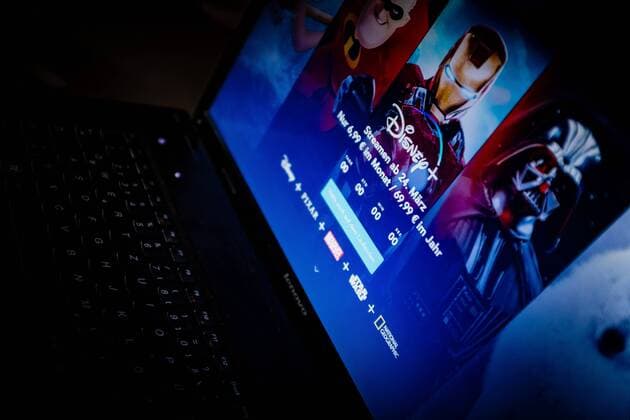 Photomontage new streaming service Disney Plus will soon start 12 02 2020 Disney Plus start screen on the Internet site https preview disneyplus com de with visible 0 Countdown 00 days 00 hours 00 minutes 00 seconds On a laptop Baden Württemberg Germany
