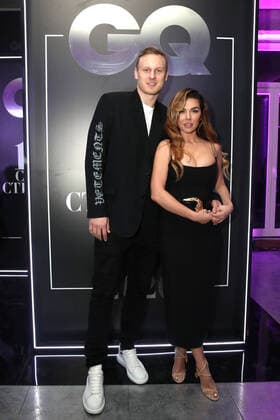 MOSCOW, RUSSIA â€“ FEBRUARY 12, 2020: BC Khimki small forward Janis Timma with wife singer Anna Sedokova attend a cocktail party marking the release of the annual GQ 100 Most Stylish Men rating. Vyacheslav Prokofyev TASS  TS0CE0BC