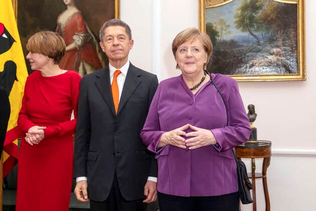 Angela Merkel with her husband Joachim Sauer at dinner in honour of Joachim Gauck on the occasion of his 80th birthday at Schloss Bellevue Berlin, 11 02 2020 Foto:xM.xWehnertx xFuturexImage
