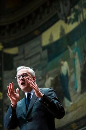 Paris, France, February 12th, 2020 - National Awards Ceremony for the Class of 2019 Winners of the competition Un des Meilleurs Apprentis de France - French Finance and Economy Minister Bruno Le Maire  Copyright: xAlexisxSciardx
