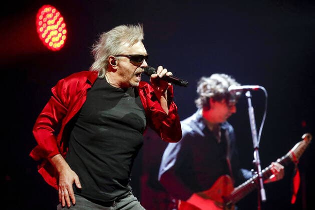 MOSCOW, RUSSIA - FEBRUARY 13, 2020: Konstantin Kinchev, leader of the Alisa Russian rock band, performs during the 13th Chartova Dyuzhina annual music awards ceremony at VTB Arena - Dynamo Central Stadium. Artyom Geodakyan TASS  TS0CE301