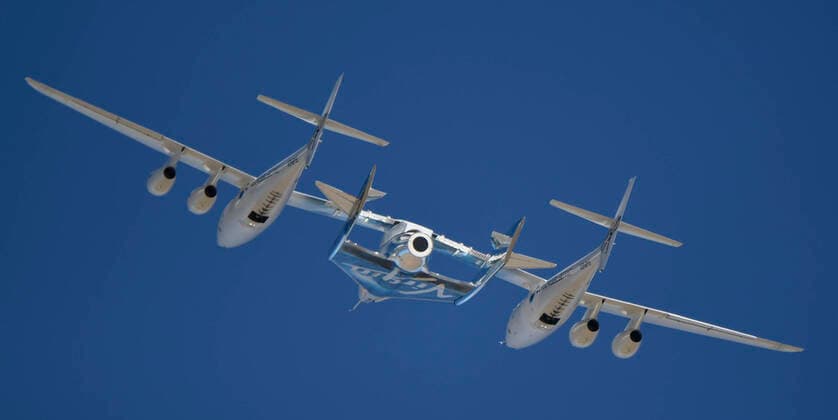 Virgin Galactic s WhiteKnight takes off with SpaceShipTwo Unity for the final time from Mojave spaceport Thursday, CA USA. Feb 13,2020. Unity and WhiteKnight will continue to do test for people to go up into space at the Virgin Spaceport America in New Mexico. Mojave USA - ZUMAbl1_ 20200213_zaf_bl1_015 Copyright: xGenexBlevinsx