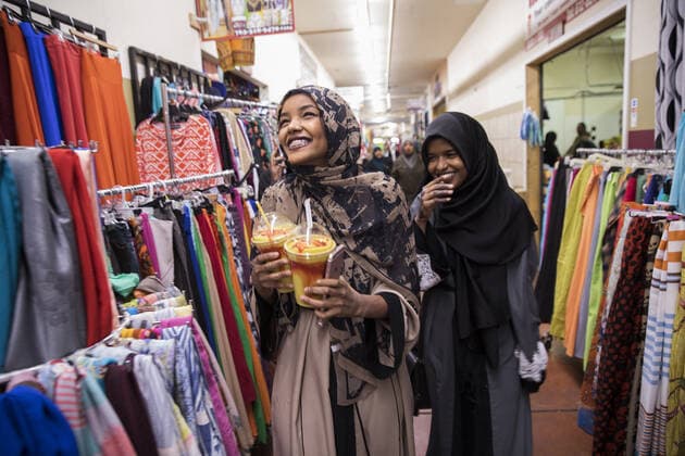 March 9, 2017, Minneapolis, MN, USA: Halima Aden shops in Karmel Square with her friend Shamsa on March 9, 2017 in Minneapolis, Minn. Minneapolis USA - ZUMAm67_ 20170309_zaf_m67_137 Copyright: xLeilaxNavidix