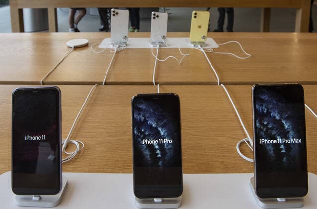 February 12, 2020, Hong Kong, China: Smartphones iphone 11, Iphone 11 Pro and Iphone 11 Pro Max seen displayed at an American multinational technology company Apple store in Hong Kong. Hong Kong China - ZUMAs197 20200212_zab_s197_014 Copyright: xBudrulxChukrutx