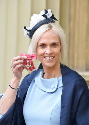 . 14 02 2020. London, United Kingdom. Michelle Kerr, Head Coach of the Scottish WomenÕs National Football Team with her MBE for Services to Football, after an Investiture at Buckingham Palace in London.  xPoolx xi-Imagesx IIM-20779-0007