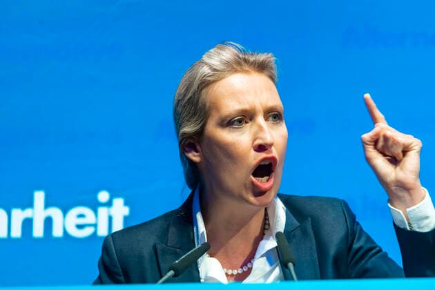 2020 Bilder des Jahres, News 02 Februar News Themen der Woche KW07 News Bilder des Tages DEU, Deutschland, Baden-Württemberg, Böblingen, 15.02.2020: Alice Weidel (Foto) führt die AfD Baden-Württemberg allein. In einer Kampfabstimmung setzte sich sich gegen den Vorgänger im Amt, den Bundestagsabgeordneten Dirk Spaniel, durch. Weidel erhielt auf dem Sonderparteitag in Böblingen bei Stuttgart rund 54 Prozent der abgegebenen Stimmen. Spaniel war als Kandidat der völkisch-nationalen Gruppierung Der Flügel angetreten. Alice Weidel während ihrer Rede. *** DEU, Germany, Baden Württemberg, Böblingen, 15 02 2020 Alice Weidel Photo leads the AfD Baden Württemberg alone In a crucial vote against the predecessor in office, Bundestag member Dirk Spaniel, Weidel received around 54 percent of the votes cast at the special party conference in Böblingen near Stuttgart Spaniel had stood as a candidate for the national ethnic groupi