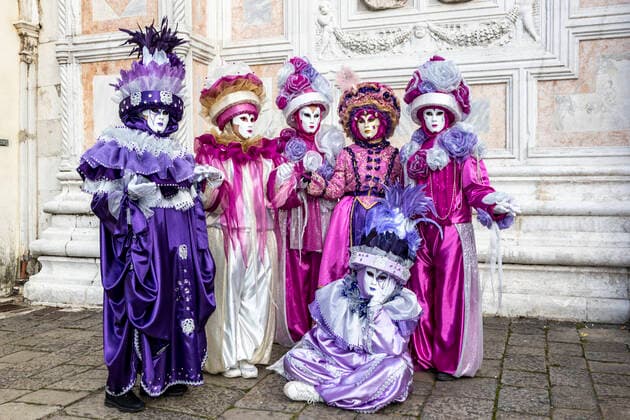 Carnival in Venice 2020 Venice, Italy 15 February 2020 Carnival in Venice with colourful costumes and masks
