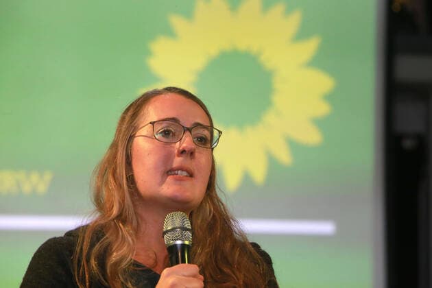 15 02 2020 Dortsten, NRW, State Party Council NRW Bündnis 90 DieGrünen in the transformer building of the Fürst Leopold colliery The State Party Council takes place between the party conferences Photo State Chairwoman Mona Neubaur Katharina Dröge MdB