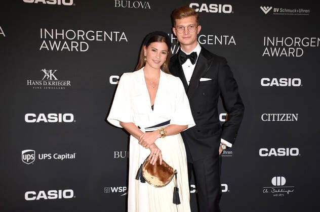 Nina Schwichtenberg with friend Patrick Kahlo at the presentation of the 4 Inhorgenta Award 2020 at BMW Welt Munich, 16 02 2020 Foto:xS.xAdamx xFuturexImage