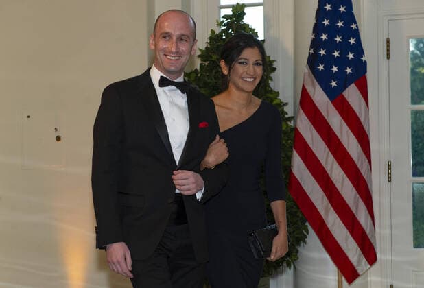 September 20, 2019, Washington, District of Columbia, USA: Stephen Miller and Katie Waldman arrive for the State Dinner hosted by United States President Donald J. Trump and First lady Melania Trump in honor of Prime Minister Scott Morrison of Australia and his wife, Jenny Morrison, at the White House in Washington, DC on Friday, September 20, 2019 Washington USA - ZUMAs152 20190920_zaa_s152_223 Copyright: xRonxSachsx