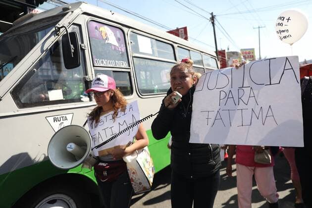 Residents protest to ask for justice after the murder of little Fatima Cecilia Aldriguett, in the community of Tulyehualco, just outside Mexico City, Mexico, 17 February 2020. The murder and torture of Fatima, a seven-year-old girl found without organs inside a bag in Mexico City, triggered outrage on Monday and pressure on a government unable to stop the crisis of violence in a country with about 90 homicides a day, ten of them femicides. Murder of girl in Mexico triggers pressure for government to chase the criminals !ACHTUNG: NUR REDAKTIONELLE NUTZUNG!  Copyright: xSashenkaxGutierrezx AME3897 20200218-637175835613057954