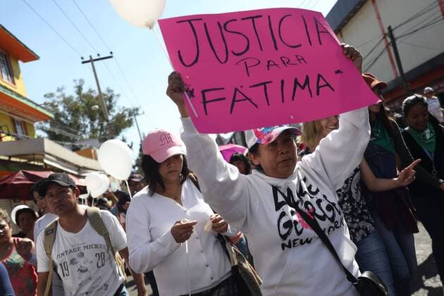 Residents protest to ask for justice after the murder of little Fatima Cecilia Aldriguett, in the community of Tulyehualco, just outside Mexico City, Mexico, 17 February 2020. The murder and torture of Fatima, a seven-year-old girl found without organs inside a bag in Mexico City, triggered outrage on Monday and pressure on a government unable to stop the crisis of violence in a country with about 90 homicides a day, ten of them femicides. Murder of girl in Mexico triggers pressure for government to chase the criminals !ACHTUNG: NUR REDAKTIONELLE NUTZUNG!  Copyright: xSashenkaxGutierrezx AME3896 20200218-637175840486681904