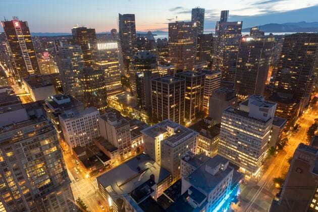 Vancouver, night scene, Vancouver, British Columbia, Canada, North America Copyright: imageBROKER/MarcusxSiebert iblmcs05070061.jpg