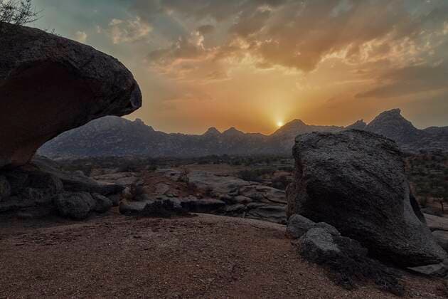 Sunset over Bera, Rajasthan, India, Asia Copyright: imageBROKER/GTW ibxgab05111599.jpg