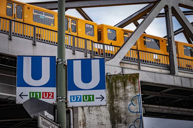Berlin Kreuzberg, BVG underground, elevated railway U1, U2, U7 Berlin