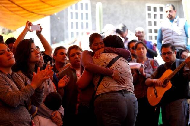 Family and friends of the family of the girl Fatima Aldriguett attend her funeral, in the Tulyehualco neighborhood of Mexico City, Mexico, 18 February 2020. The body of Fatima Cecilia Aldriguett was found this weekend in a plastic bag without organs and with signs of torture in the Tlahuac city hall, in the south of the Mexican capital, near Santiago Tulyehualco, where she lived with her family. The murder and torture of Fatima, seven, triggered outrage and pressure on a government unable to stop the crisis of violence in a country with about 90 homicides a day, ten of them feminicides. Funeral of the girl Fatima Aldriguett at her home south of Mexico City !ACHTUNG: NUR REDAKTIONELLE NUTZUNG!  Copyright: xSashenkaxGutierrezx AME4130 20200218-637176618669094692