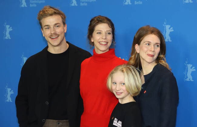 International Film Festival Berlin 2019 Berlinale 2019 Hotel Grand Hyatt Photo Call System Splitter Albrecht Schuch, Nora Fingscheidt, Helena Zengel, Lisa Hagmeister v left Berlin Berlin Berlin Germany Copyright: xManfredxThomasxTspx