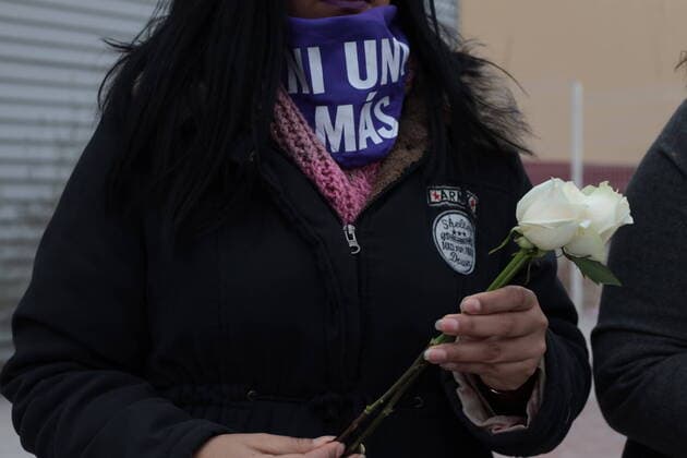 Mexico: Feminist march 10 years after the disappearance of Idaly Juache Laguna, family members and activists carry out march and memorial in the specialized women s prosecutor. Juarez Mexico Copyright: DavidxPeinado