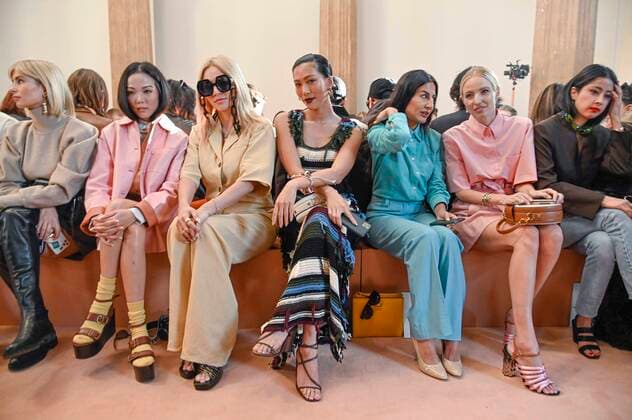 Milan, Milan Fashion Week, Women Fall Winter 2020. Milan, Women s Fashion, Autumn Winter 2020. Salvatore Ferragamo frontrow Pictured: Tina Leung Molly Chang Nausheen Shah Leonie Hanne  Copyright: xRiccardoxGiordanox xIPAx xFotosickix