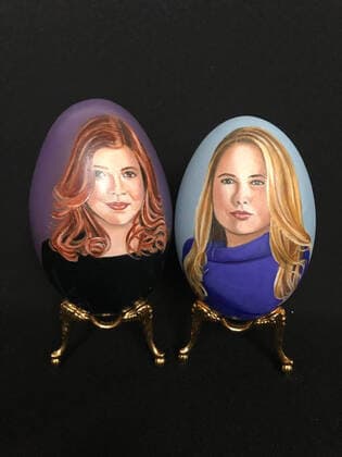 24-02-2020 Wassenaar Hand painted royal egg of Princess Amalia and Princess Alexia by Mrs. Tiety Entjes-Weij. The collection will be displayed during the Eierbeurs on 21st and 22nd of march in Wassenaar.  Copyright: xPPEx