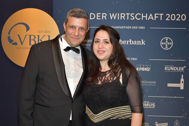 70 Ball der Wirtschaft Raed Saleh, SPD, with wife Lina Arrival, red carpet for the 70 Ball der Wirtschaft at the Hotel InterContinental in Berlin on 21 02 2020 PPM