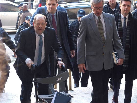 February 24, 2020, New York, New York, USA: Harvey Weinstein arrives at Manhattan Criminal Court to await a verdict in his rape case. Mr. Weinstein was convicted on Two of the five counts of rape about 2 hours after he arrived at the courthouse this morning. New York USA - ZUMAct2_ 20200224_zaf_ct2_002 Copyright: xBrucexCotlerx