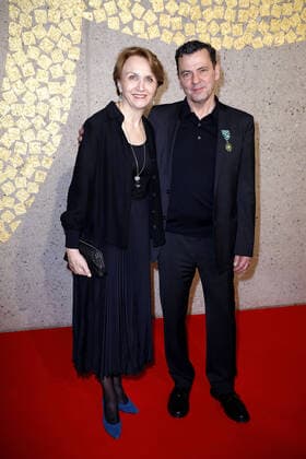Anne Marie Descotes and Christian Petzold at the award ceremony of the Order of Knights for Art and Literature at the Soiree Francaise du Cinema during the Berlinale in the French Embassy on 24 02 2020 in Berlin Berlin Berlinale 2020 Soiree Francaise du Cinema Award of the Order Chevalier des Arts et des Lettre in Berlin