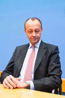 Friedrich Merz runs for CDU chairmanship during a press conference at the Federal Press Conference in Berlin on 25 February 2020 Friedrich Merz runs for CDU chairmanship