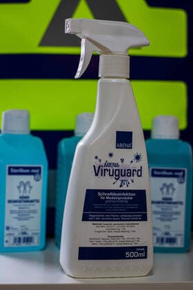 Hand disinfectant almost sold out in Germany Impressions of disinfectant against SARS CoV 2 Hand disinfectant against SARS CoV 2 are almost sold out in Germany Impressions of Sterillium hand disinfectant and gloves when using hand disinfectant , 70173 Stuttgart, Germany Copyright: 7aktuell.dex xMaxxRühle