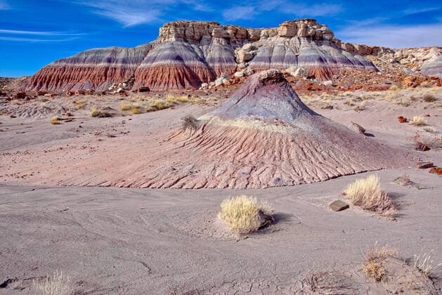 Creative Highlights World Mounds and cliffs of expansive clay called Bentonite in the Jasper Forest of Petrified Forest National Park, Arizona, United States of America, North America Copyright: StevenxLove 1311-200