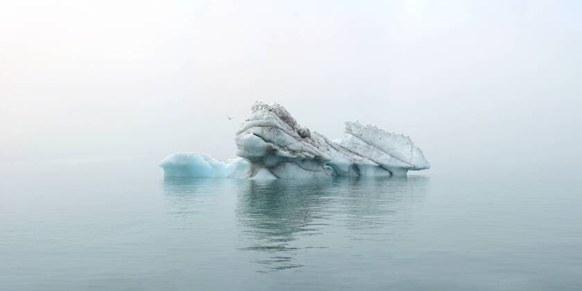 Panorama image of iceberg carved by wind and water, Nunavut and Northwest Territories, Canada, North America Copyright: RaulxTouzon 1318-30