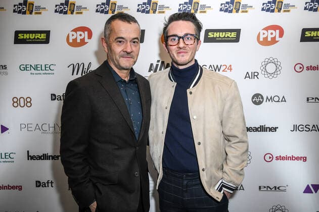 English music producer Stephen Street and his son attend The Music Producers Guild Awards at JW Marriott Grosvenor House London on Park Lane in London. FEBRUARY 27th 2020  SLIx20575
