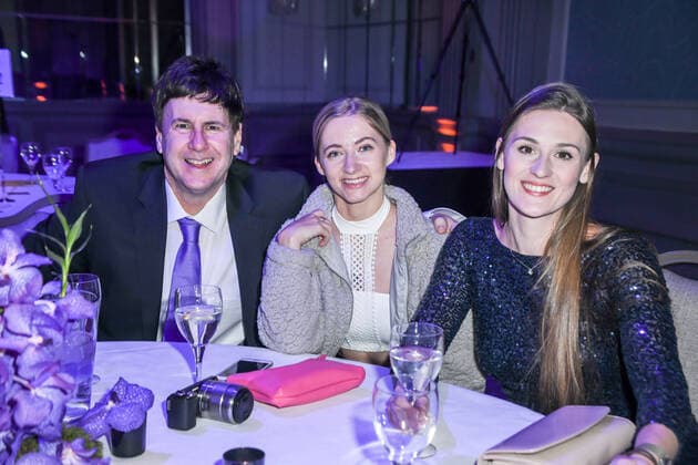 George Glennon, Donna Edwards and Laura Bingham attend The Music Producers Guild Awards at JW Marriott Grosvenor House London on Park Lane in London. FEBRUARY 27th 2020  SLIx20575