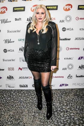 Nikki Affleck attends The Music Producers Guild Awards at JW Marriott Grosvenor House London on Park Lane in London. FEBRUARY 27th 2020  SLIx20575