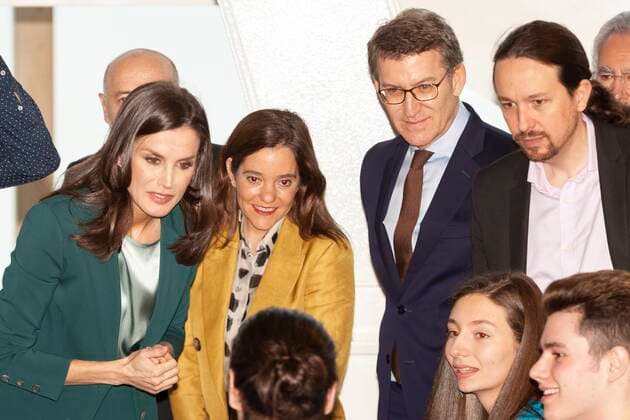 Spanish Queen Letizia Ortiz and Pablo Iglesias,Alberto Nunez Feijoo during Princess of Girona Foundation awards in A Coruna, on Friday, 28 February 2020 Cordon Press  AlexandrexVarela