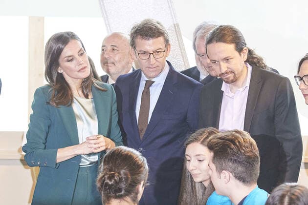 February 28, 2020, A Coruna, Galicia, Spain: Queen Letizia of Spain, Pablo Iglesias, Vice President of Social Rights and Agenda 2030 attends the Proclamation of the winner of the Ã¢â‚¬Ëœ2020 Princess of Girona Foundation Social category at Agora sociocultural center on February 28, 2020 in A Coruna, Spain A Coruna Spain  - ZUMAg15_ 20200228_zaf_g15_031 Copyright: xJackxAbuinx