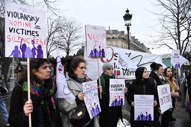 Demonstration of women during the Cesar ceremony to protest against the appointments of Roman Polanski.  JulienxMattiax xLexPictorium LePictorium_0225149