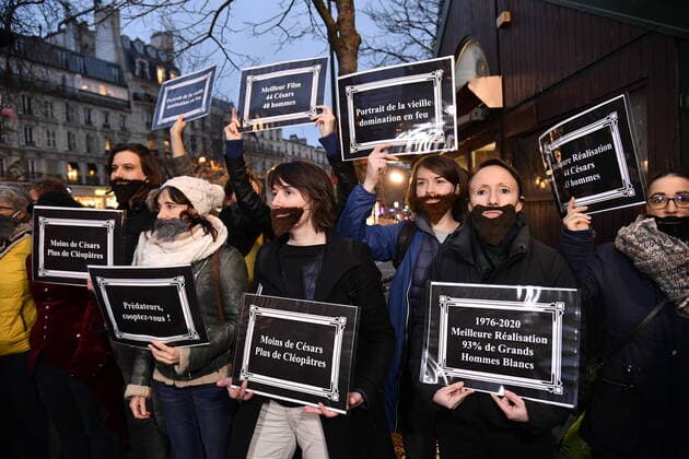 Demonstration of women during the Cesar ceremony to protest against the appointments of Roman Polanski.  JulienxMattiax xLexPictorium LePictorium_0225156