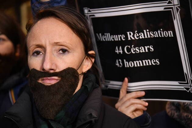 Demonstration of women during the Cesar ceremony to protest against the appointments of Roman Polanski.  JulienxMattiax xLexPictorium LePictorium_0225157