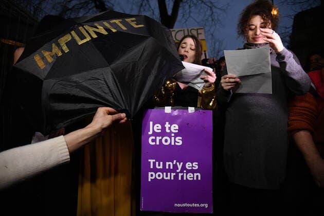 Demonstration of women during the Cesar ceremony to protest against the appointments of Roman Polanski.  JulienxMattiax xLexPictorium LePictorium_0225160